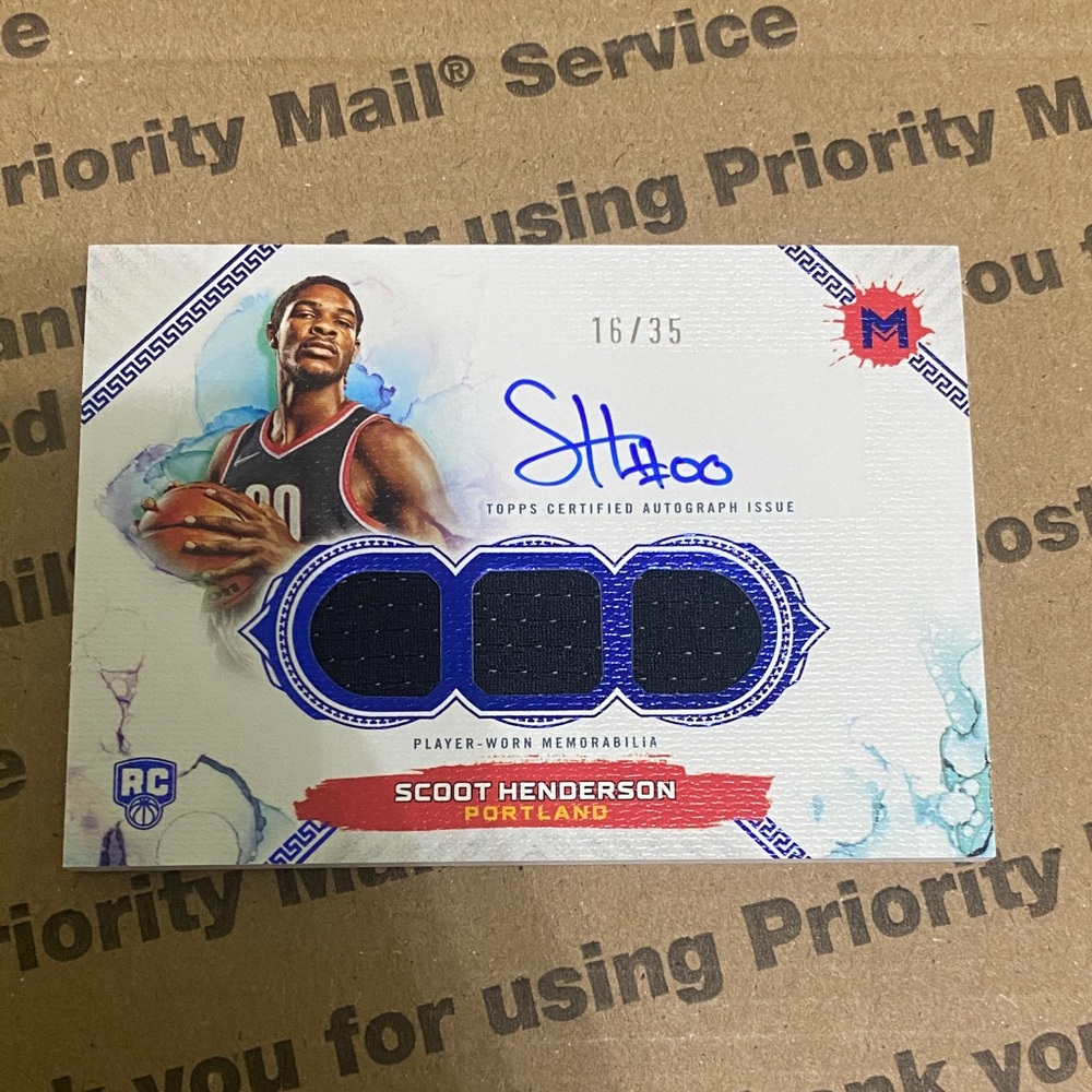 2023 Topps Motif Basketball Scoot Henderson Rookie Patch Auto /35!!!